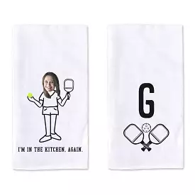 2 Pc Custom Kitchen Towel Set for the Pickleball Player