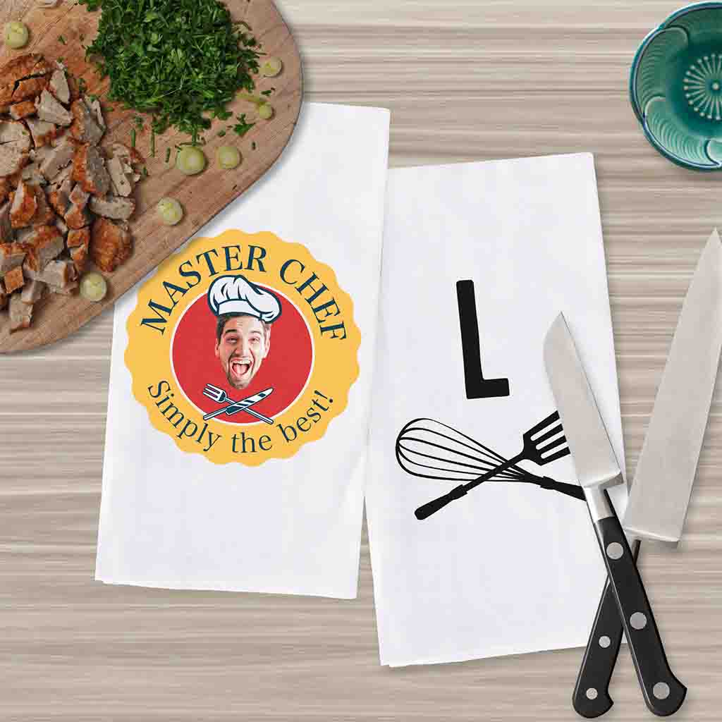 2 Piece Custom Photo Dish Towel Set for the Gourmet Cook