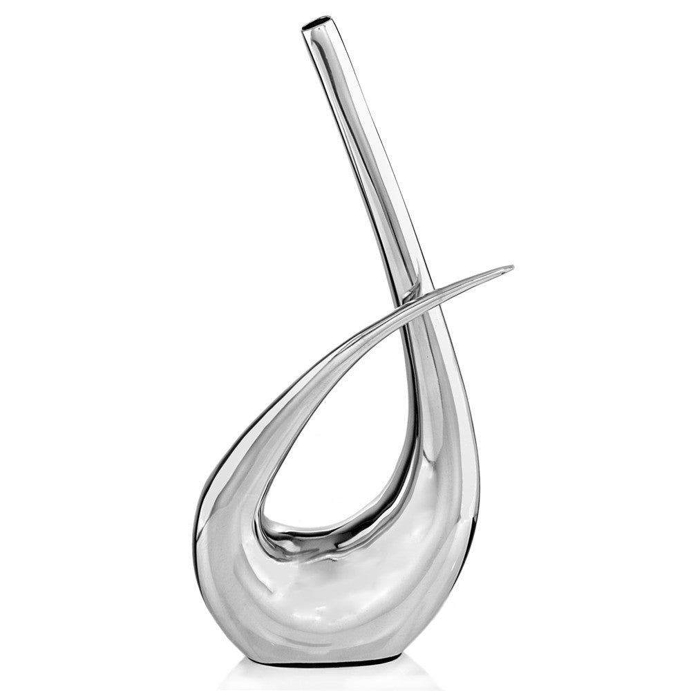 20 Aluminum Silver Modern Abstract Table Vase