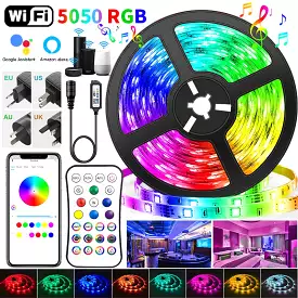 20/25/30M LED RGB Lights Strip + Bluetooth Waterproof 2835 Control+Adapter