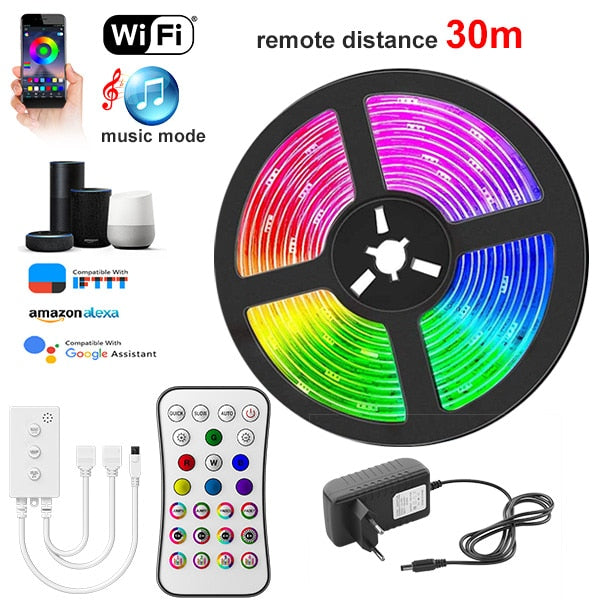 20/25/30M LED RGB Lights Strip + Bluetooth Waterproof 2835 Control+Adapter