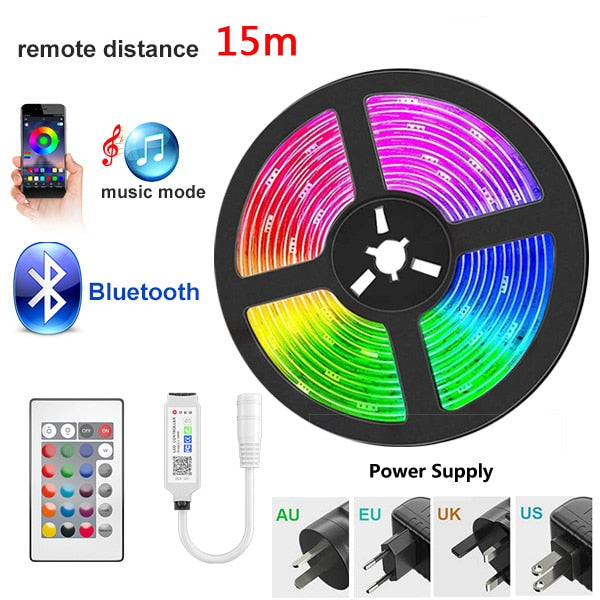 20/25/30M LED RGB Lights Strip + Bluetooth Waterproof 2835 Control+Adapter