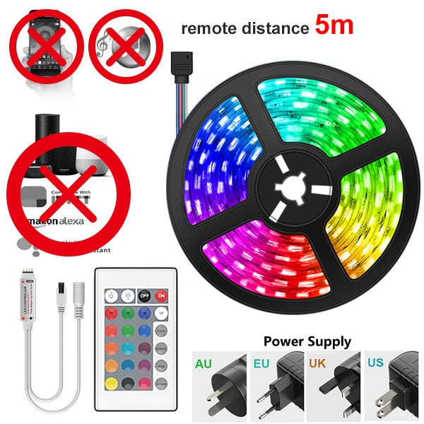 20/25/30M LED RGB Lights Strip + Bluetooth Waterproof 2835 Control+Adapter