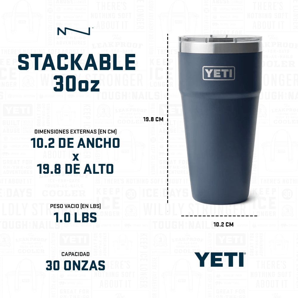 21071503715 TERMO RAMBLER 30oz STACKABLE CUP TAPA MAGNETICA BLANCO MARCA YETI