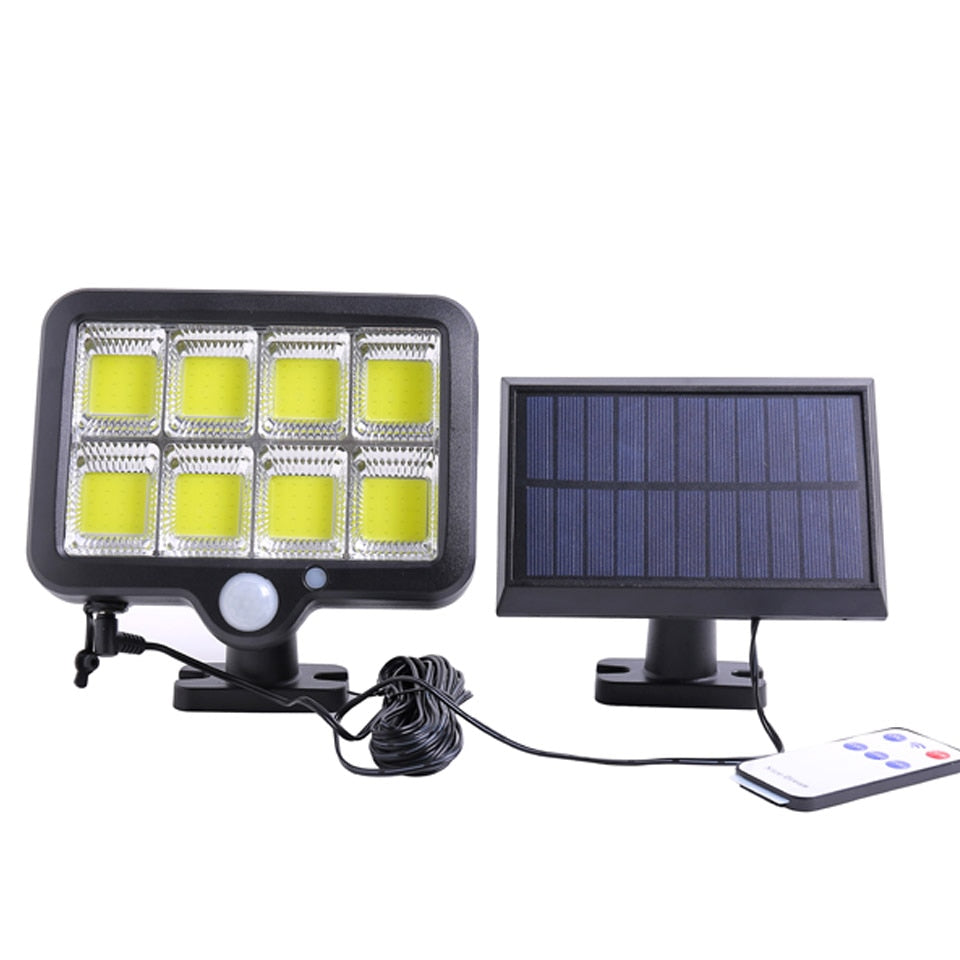 3 Mode Solar Powered LED Lights 100COB/120COB/160COB Waterproof Motion Sensor Wall Light (With remote)