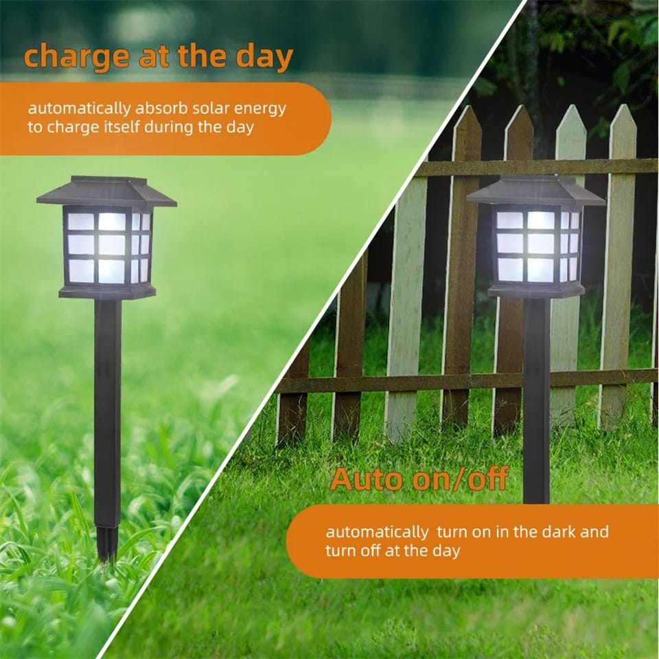 6pcs Led Solar Pathway Lights Waterproof Outdoor Solar Lamp