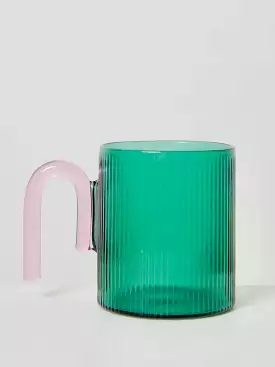 Archer Ribbed Class Cup | Bottle Green/Taffy Pink