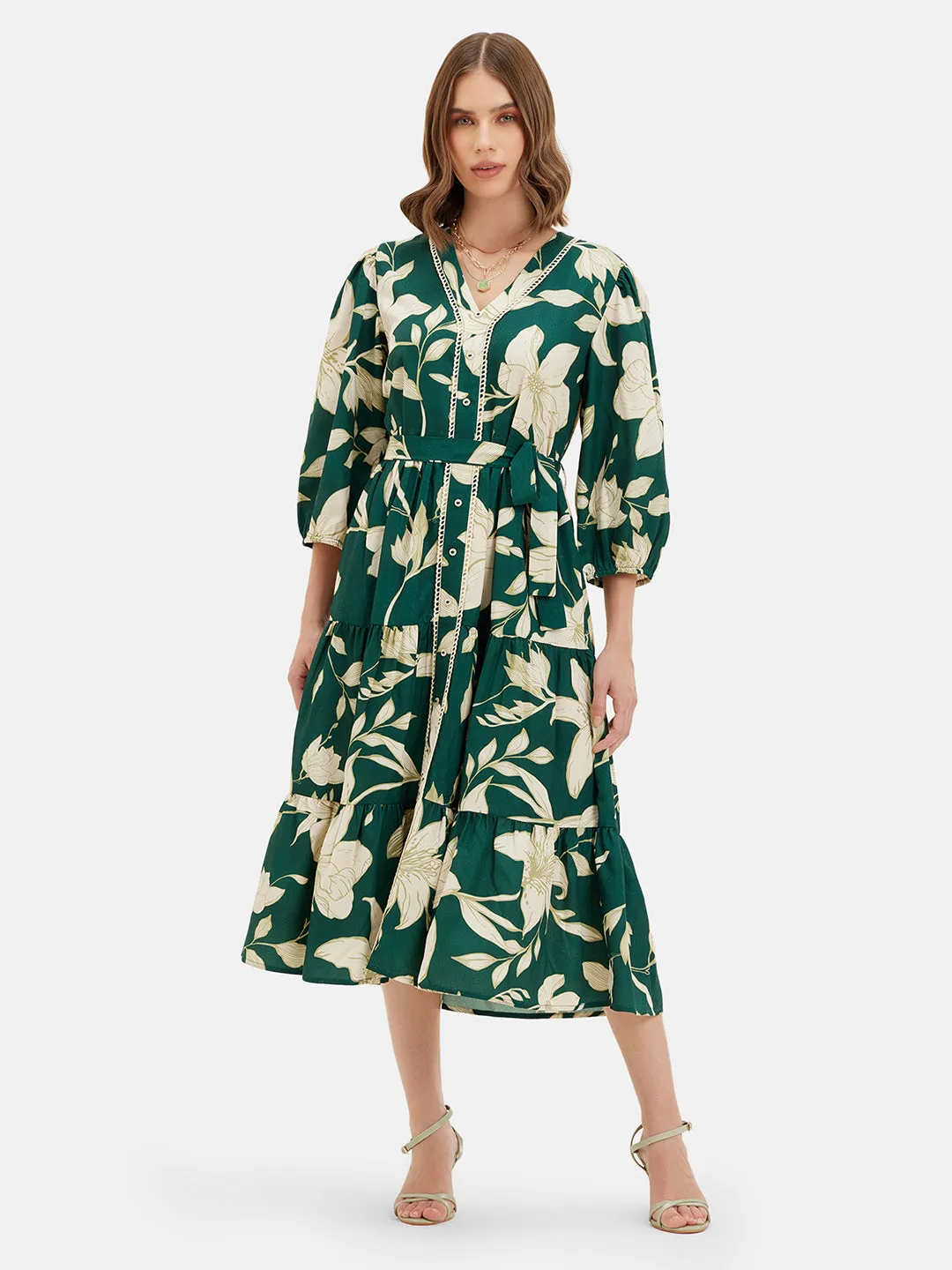 ASHLEY PRINTED MIDI DRESS