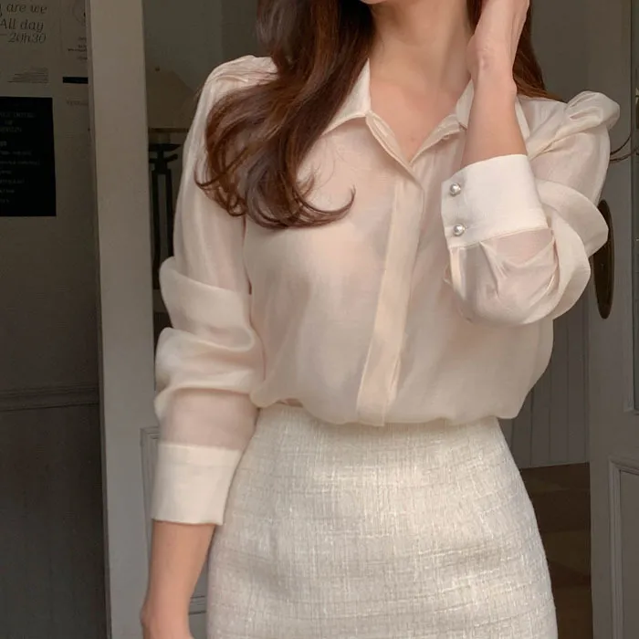 BADDIARY  |Long Sleeves Plain Party Style Office Style Elegant Style