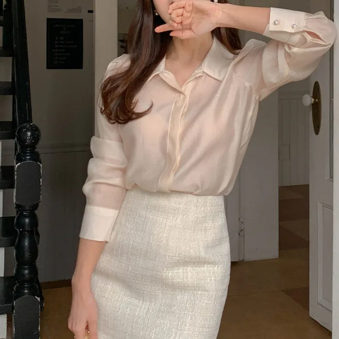 BADDIARY  |Long Sleeves Plain Party Style Office Style Elegant Style