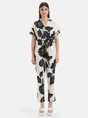 Batwing Sleeve Printed Jumpsuit