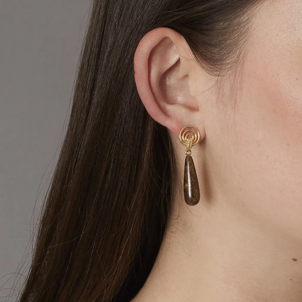 Bronzite Earring Drops