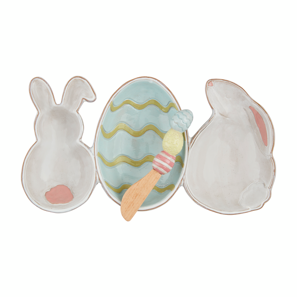 Bunny & Egg Triple Tidbit Dish