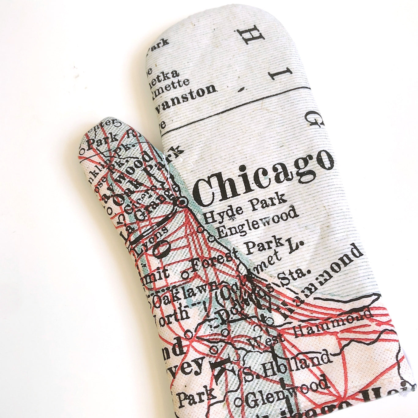 Chicago Map Oven Mitt