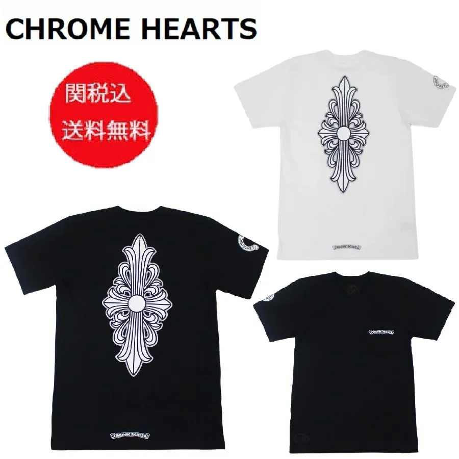 CHROME HEARTS  |Unisex Street Style U-Neck Plain Cotton Logo