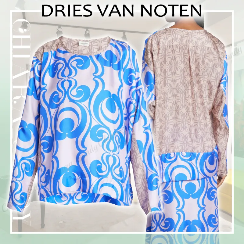 Dries Van Noten  |Casual Style Silk Long Sleeves Oversized Elegant Style