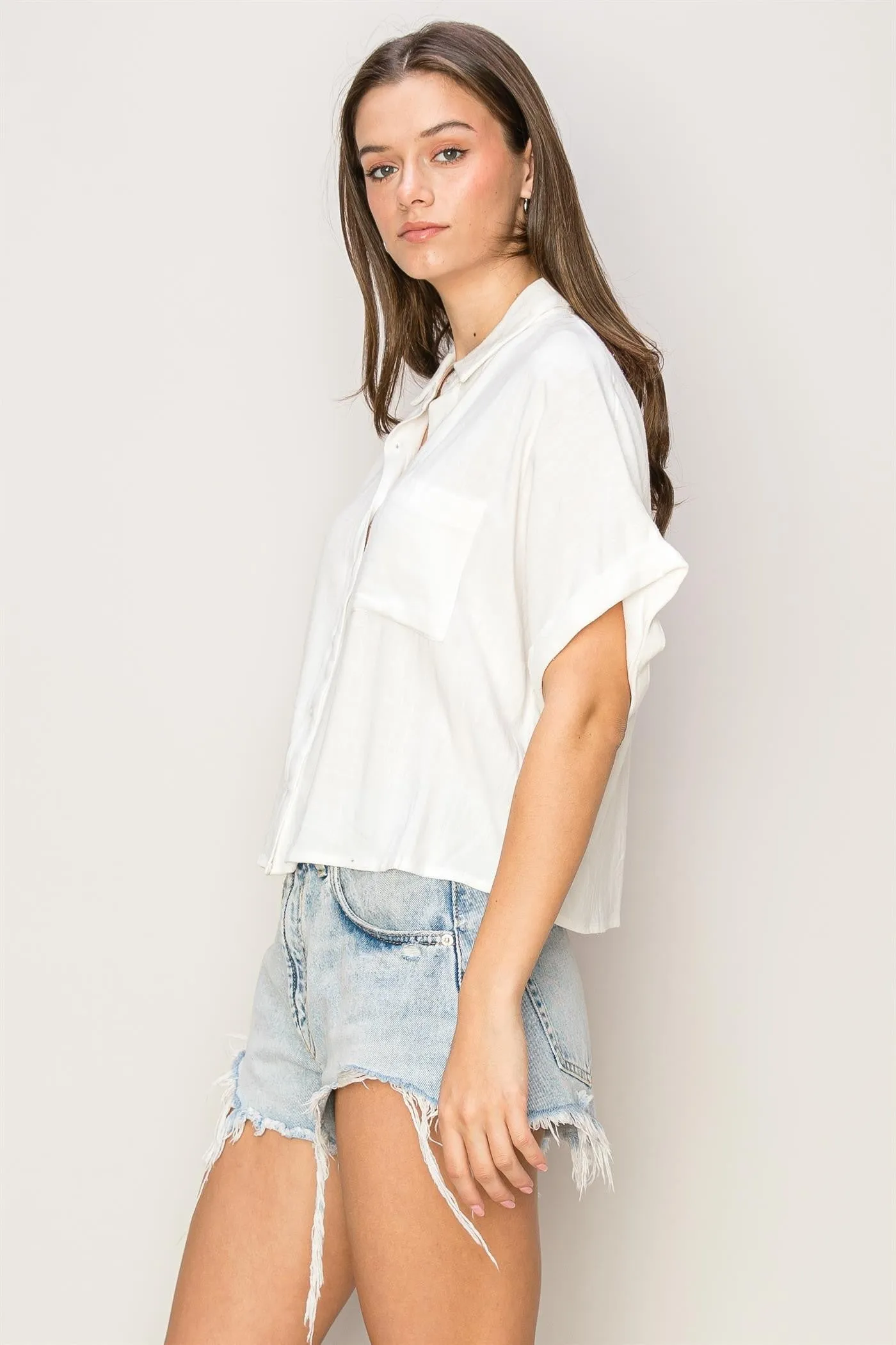 DROP SHOULDER SHORT SLEEVE SHIRT