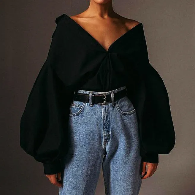 FEMA LANTERN SLEEVE BLOUSE