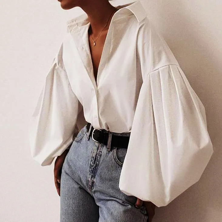 FEMA LANTERN SLEEVE BLOUSE