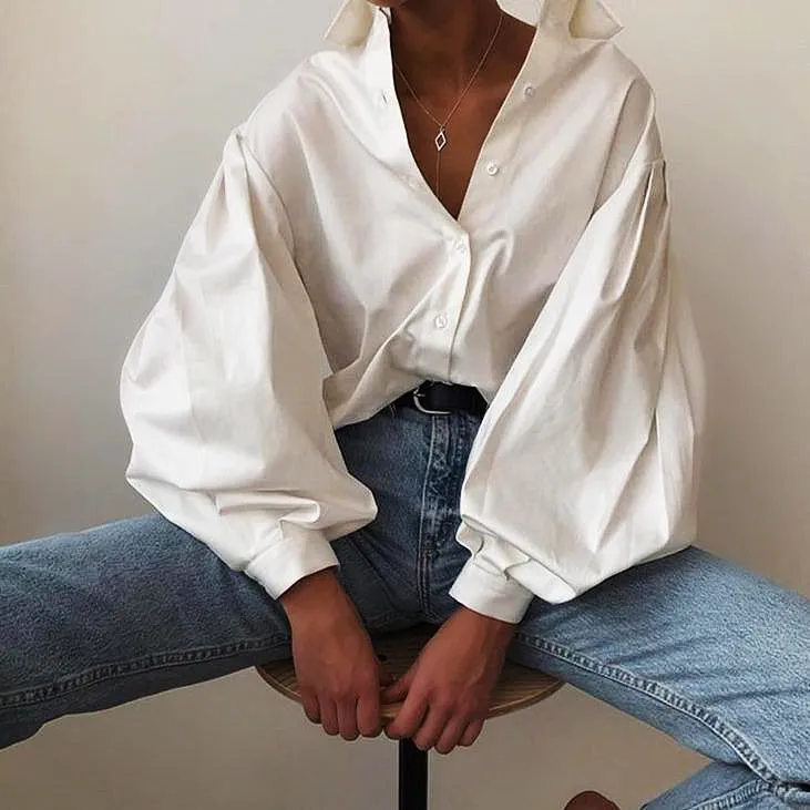 FEMA LANTERN SLEEVE BLOUSE