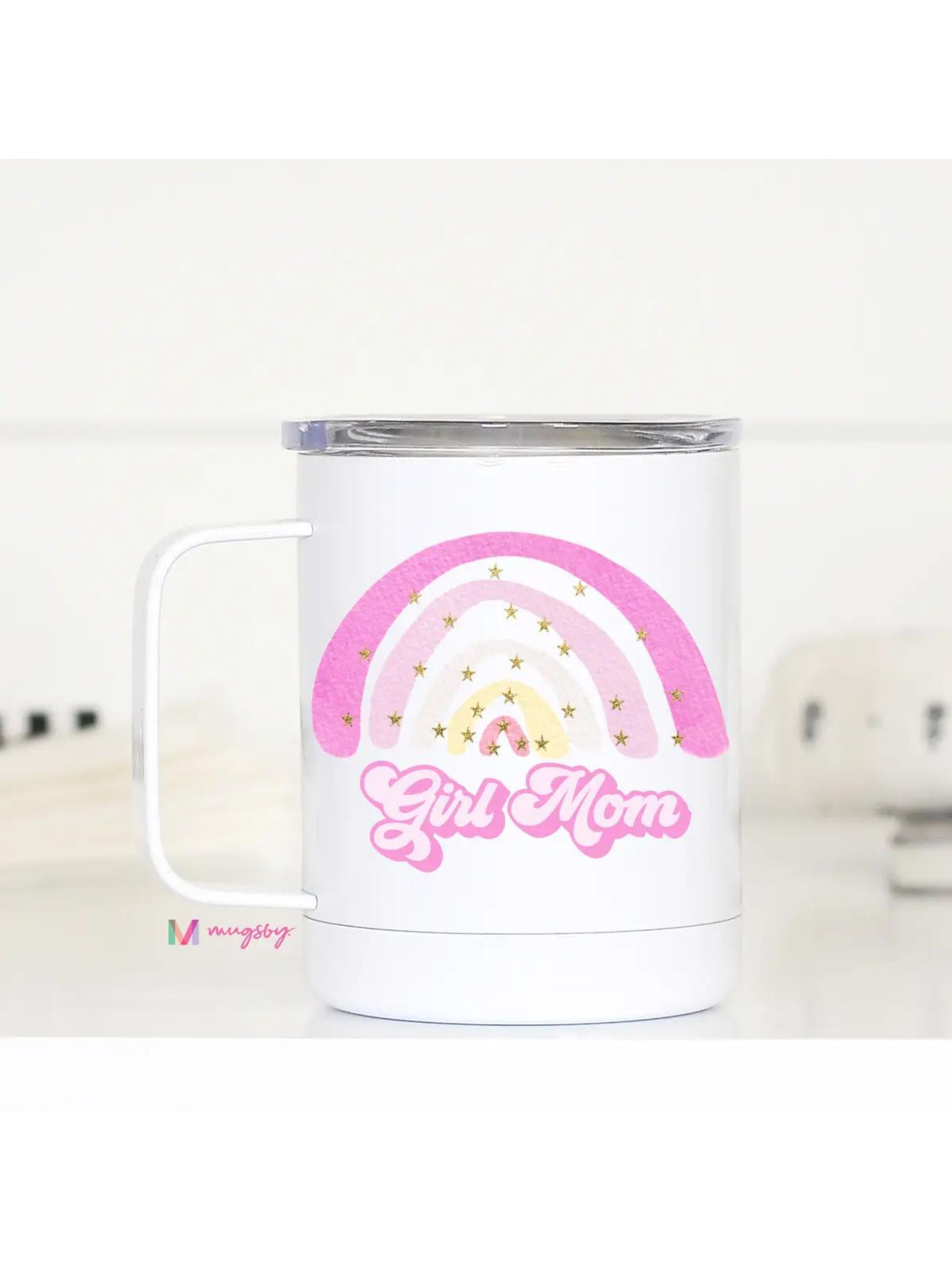 Girl Mom Rainbow Mug