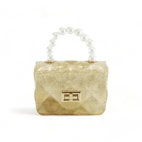 Gold Quilted Mini Jelly Purse