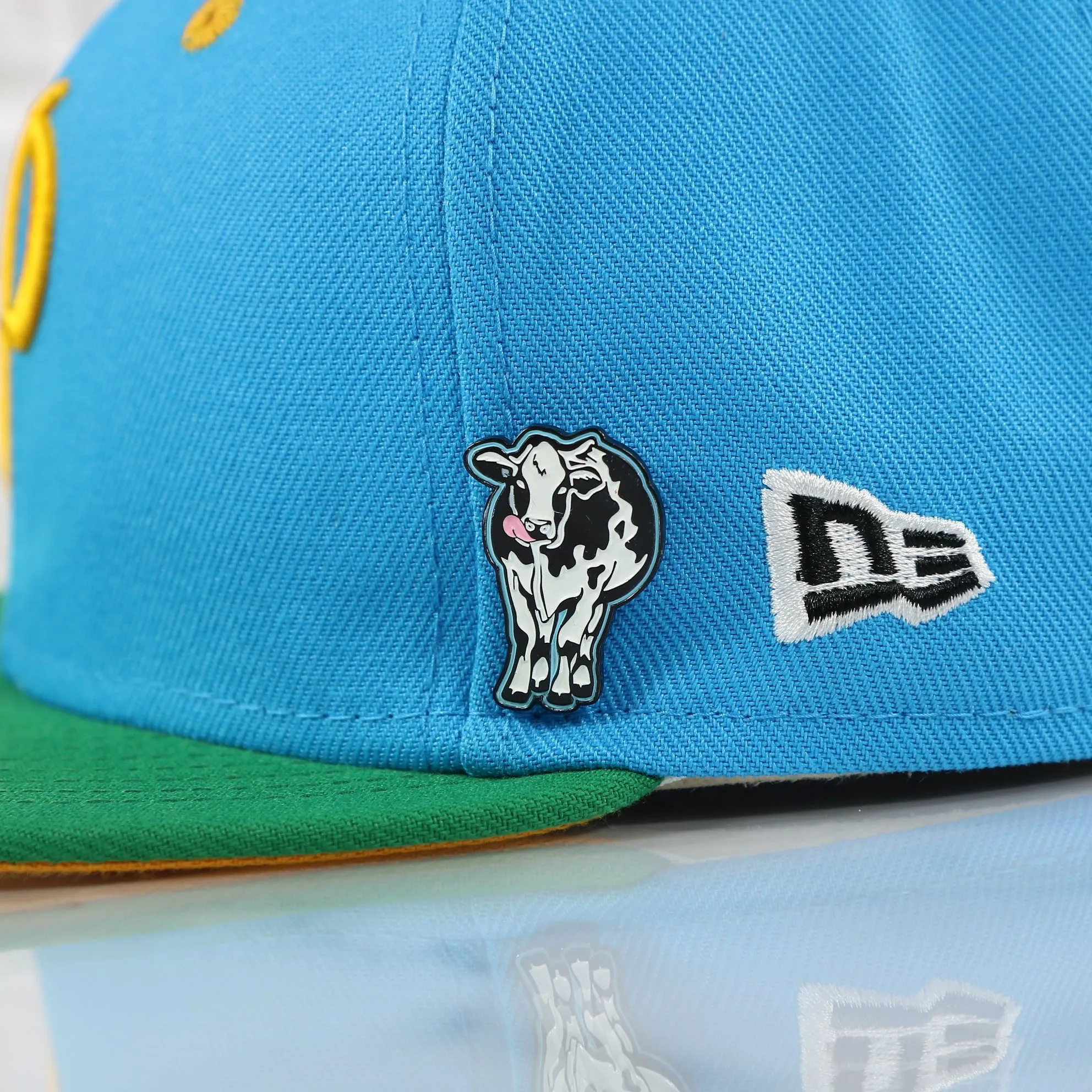 Ice Cream Cow Fitted Cap Pin | Enamel Pin for Side Patch Fitted Hat