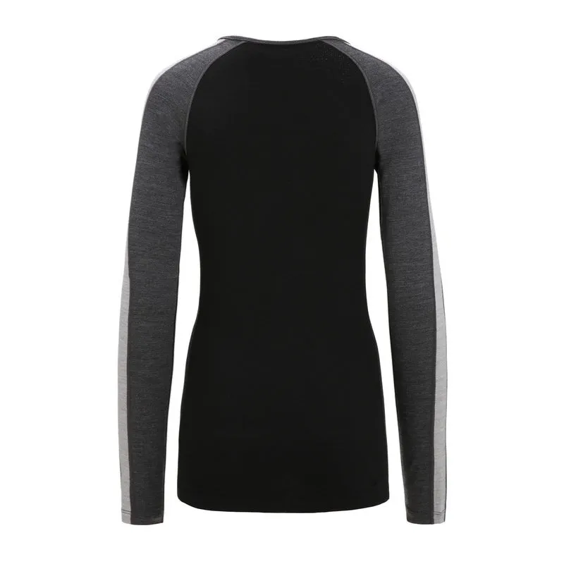 icebreaker Merino Base Layer Women's 260 Zoneknit Merino Long Sleeve Crewe Thermal Top - Jet Heather