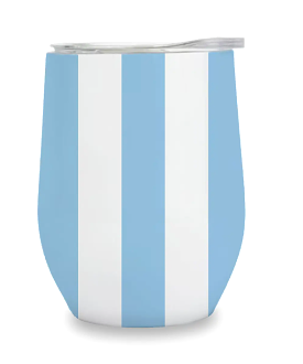 Insulated Wine Tumbler - Cabana Stripe Blue/White