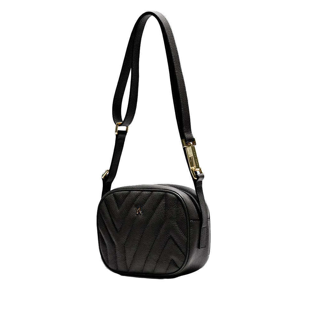 Isabella black yy quilted crossbody