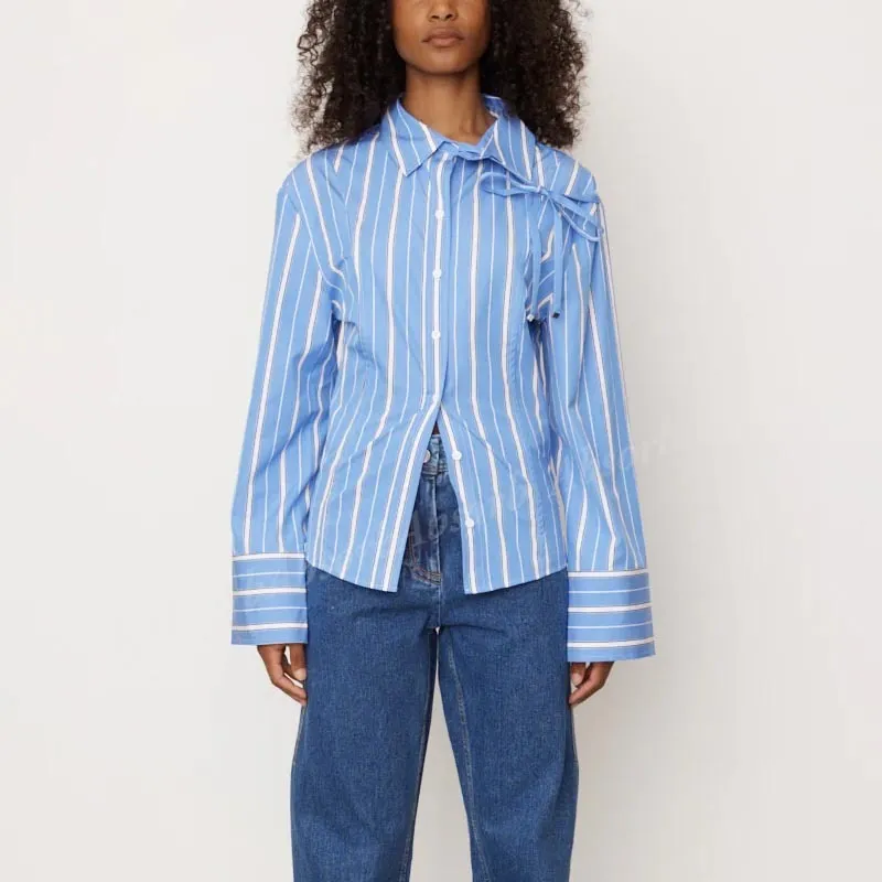 JACQUEMUS  |Stripes Casual Style Long Sleeves Cotton Party Style