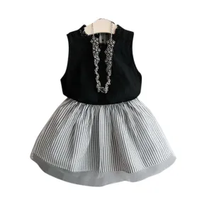 Kids baby Girls Clothing Sets 2017 New Summer Fashion Style Solid Vest +Skirt 2Pcs Girls Clothes