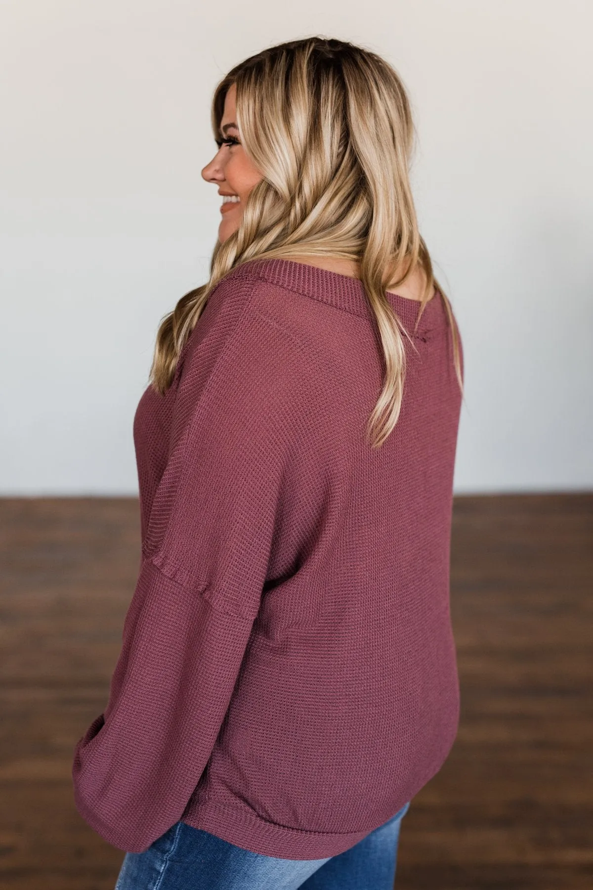 Know You Better Thermal Long Sleeve Top- Dark Mauve