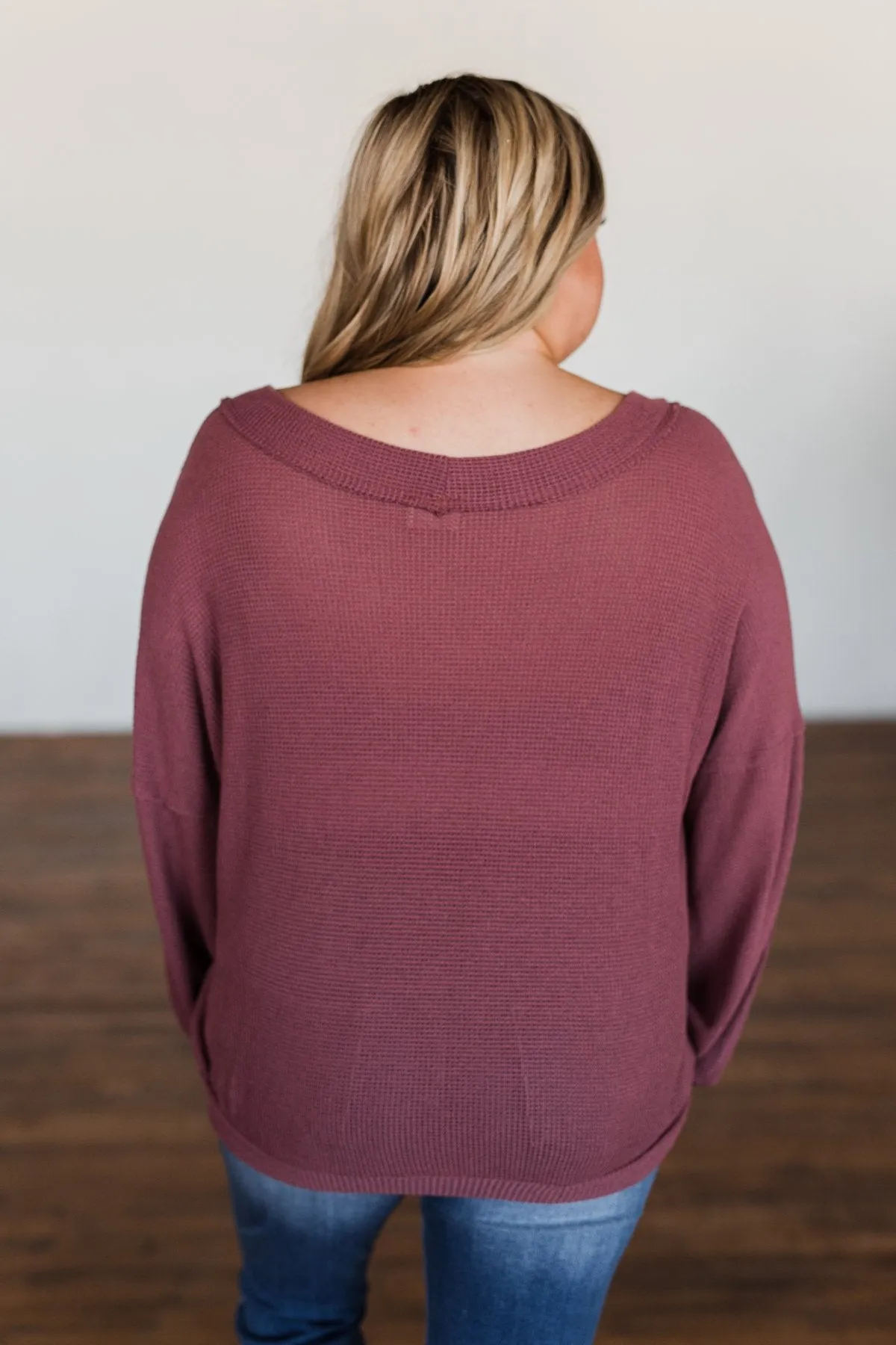 Know You Better Thermal Long Sleeve Top- Dark Mauve