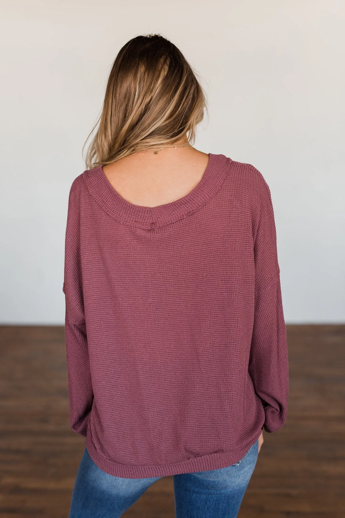 Know You Better Thermal Long Sleeve Top- Dark Mauve