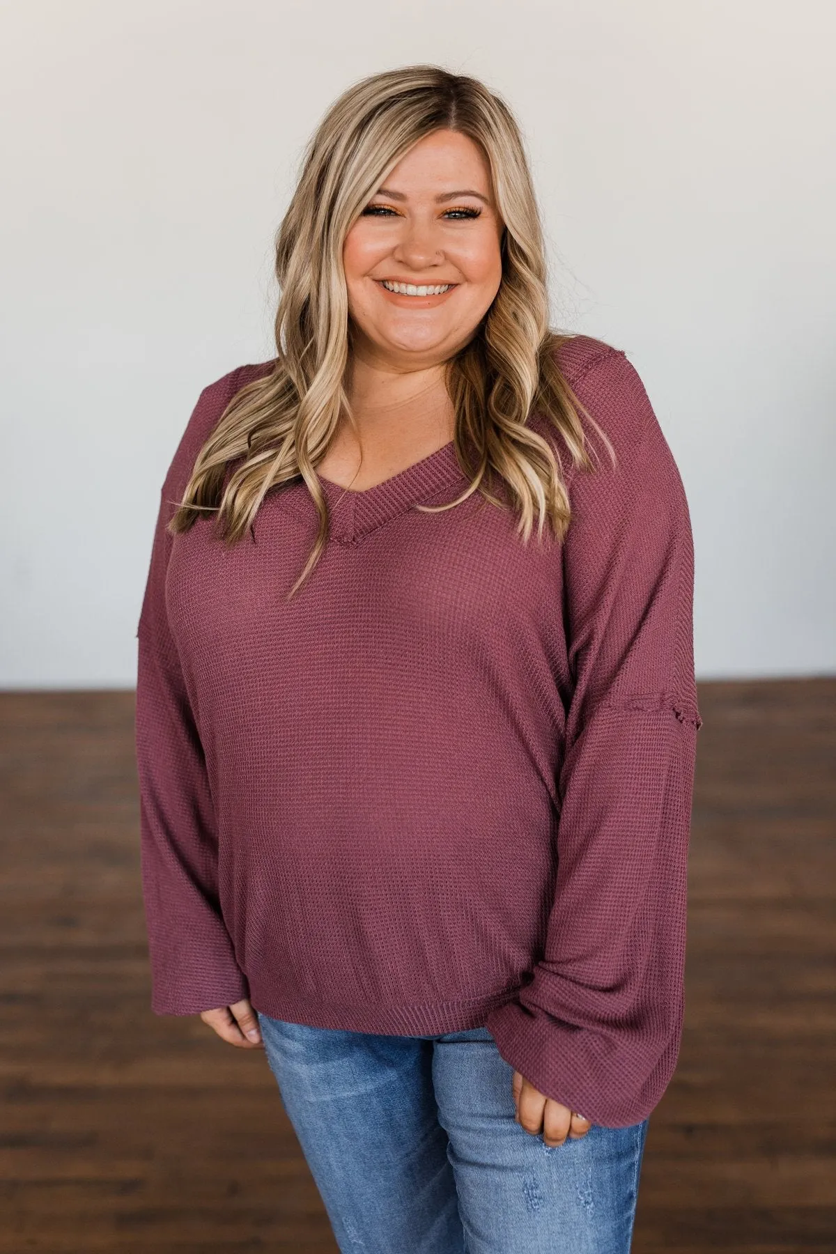 Know You Better Thermal Long Sleeve Top- Dark Mauve