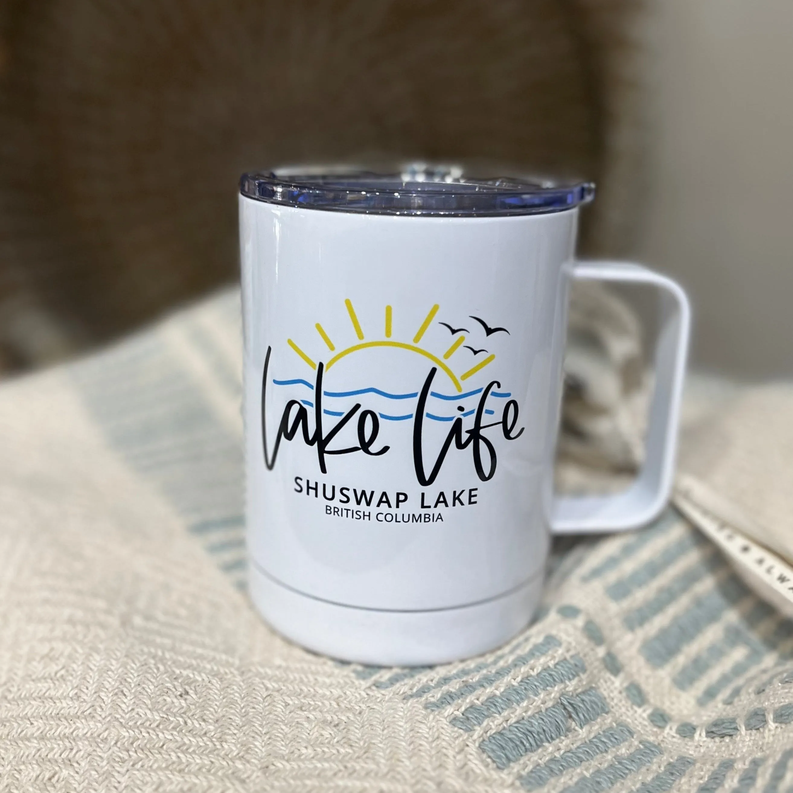 Lake Life Insulated Mug with Lid Customized Shuswap Lake