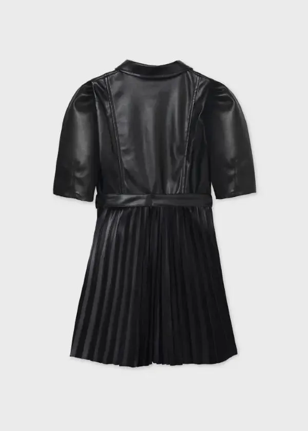 Leather dress for teen girl - Black