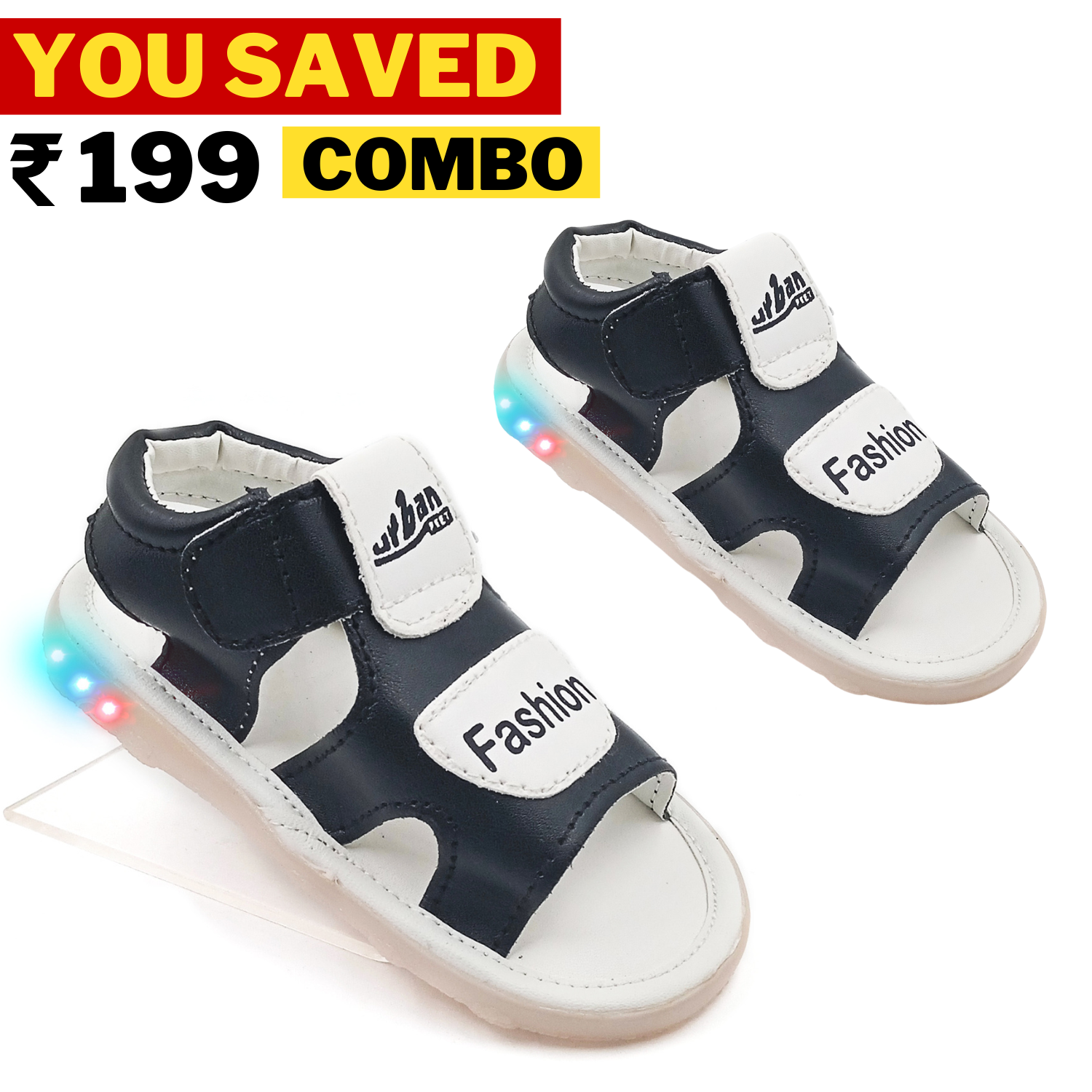 LED Floaters Sandals Combo | Black & White (Qnty 2)