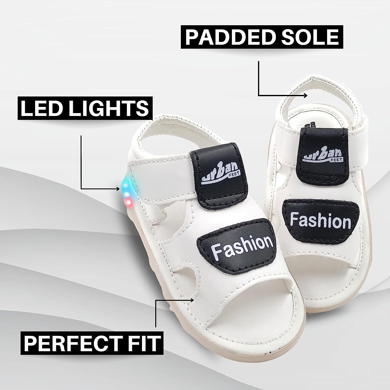 LED Floaters Sandals Combo | Black & White (Qnty 2)