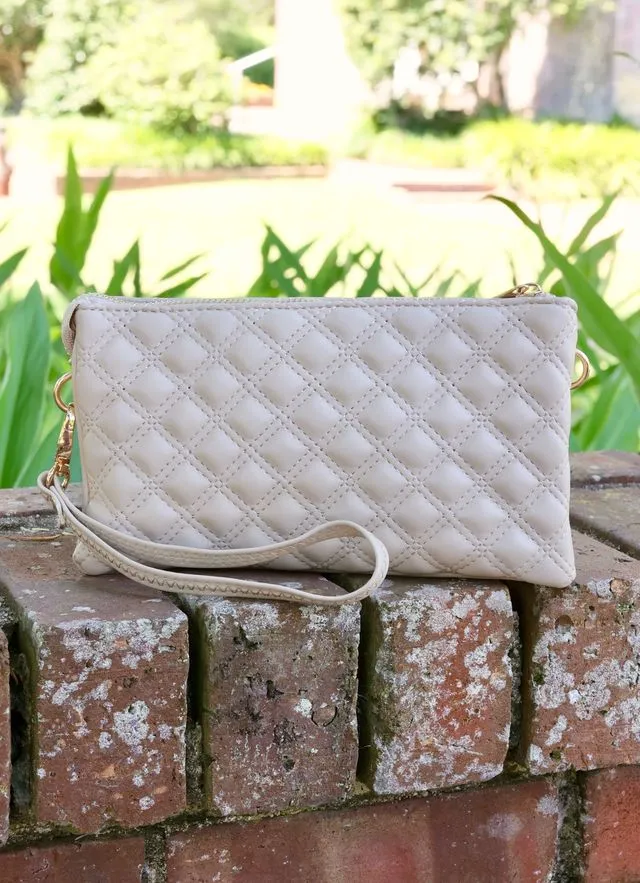 Liz Custom Collection Crossbody Bag Nude Quilted SQ