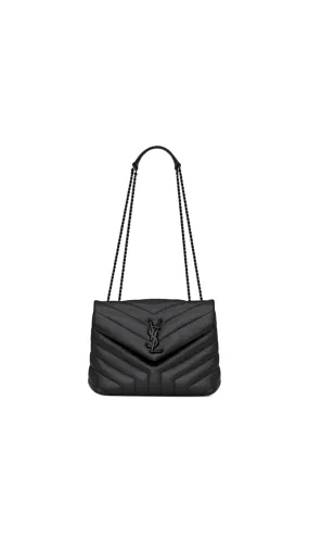 Loulou Quilted Leather Shoulder Bag - Black