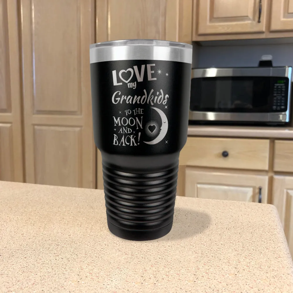 Love My Grandkids To the Moon and Back Personalized Stainless Steel Tumbler