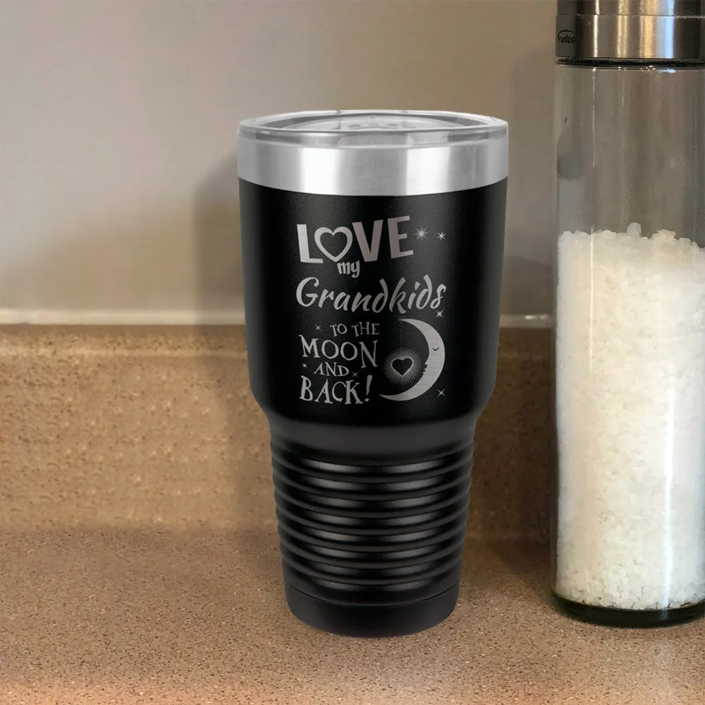 Love My Grandkids To the Moon and Back Personalized Stainless Steel Tumbler