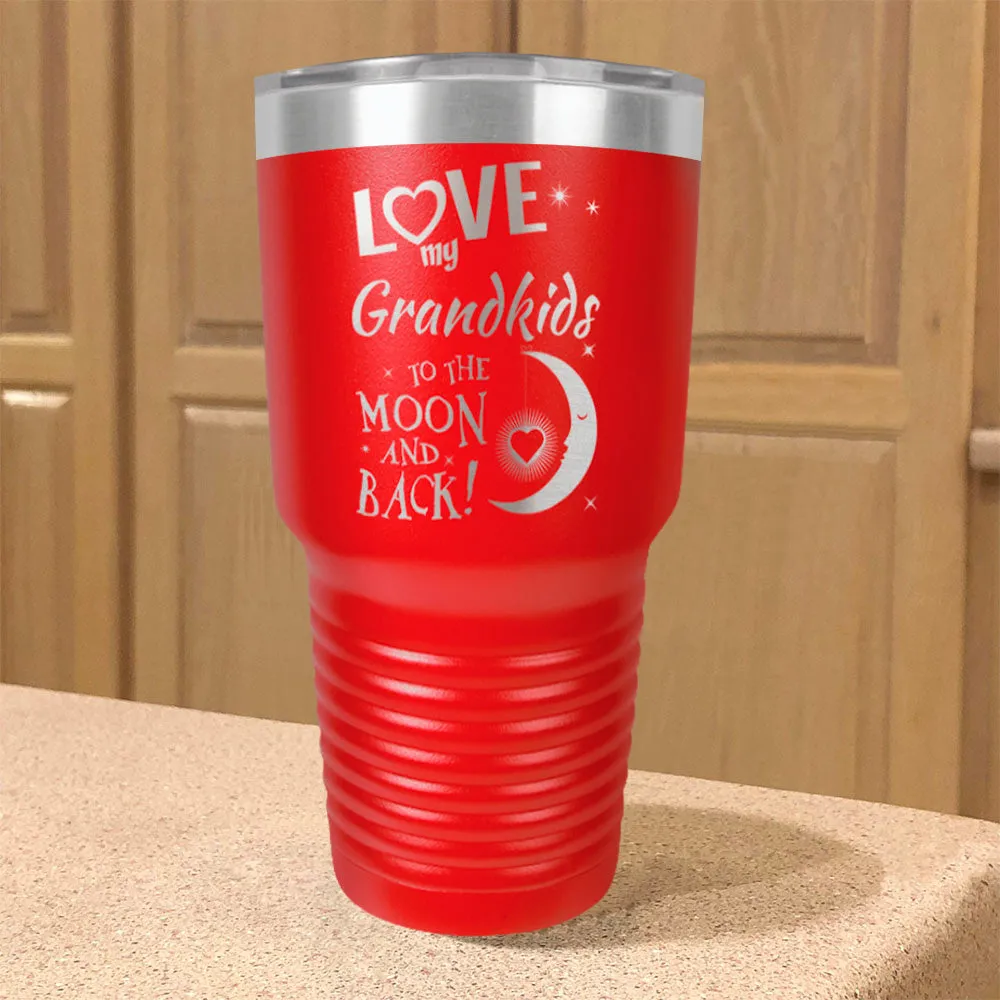 Love My Grandkids To the Moon and Back Personalized Stainless Steel Tumbler