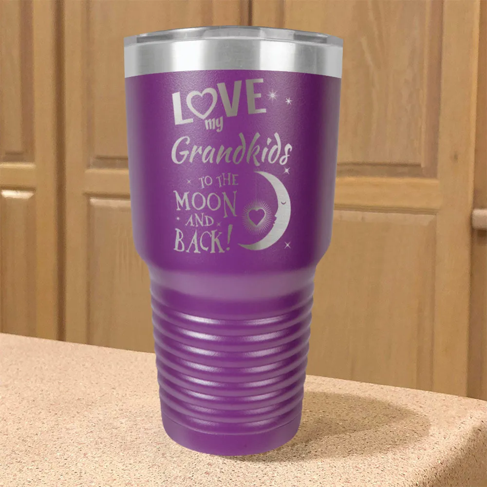 Love My Grandkids To the Moon and Back Personalized Stainless Steel Tumbler