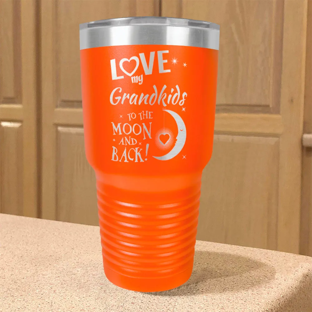 Love My Grandkids To the Moon and Back Personalized Stainless Steel Tumbler