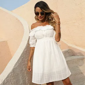 MAEVE Off-Shoulder Flounce Sleeve Dress