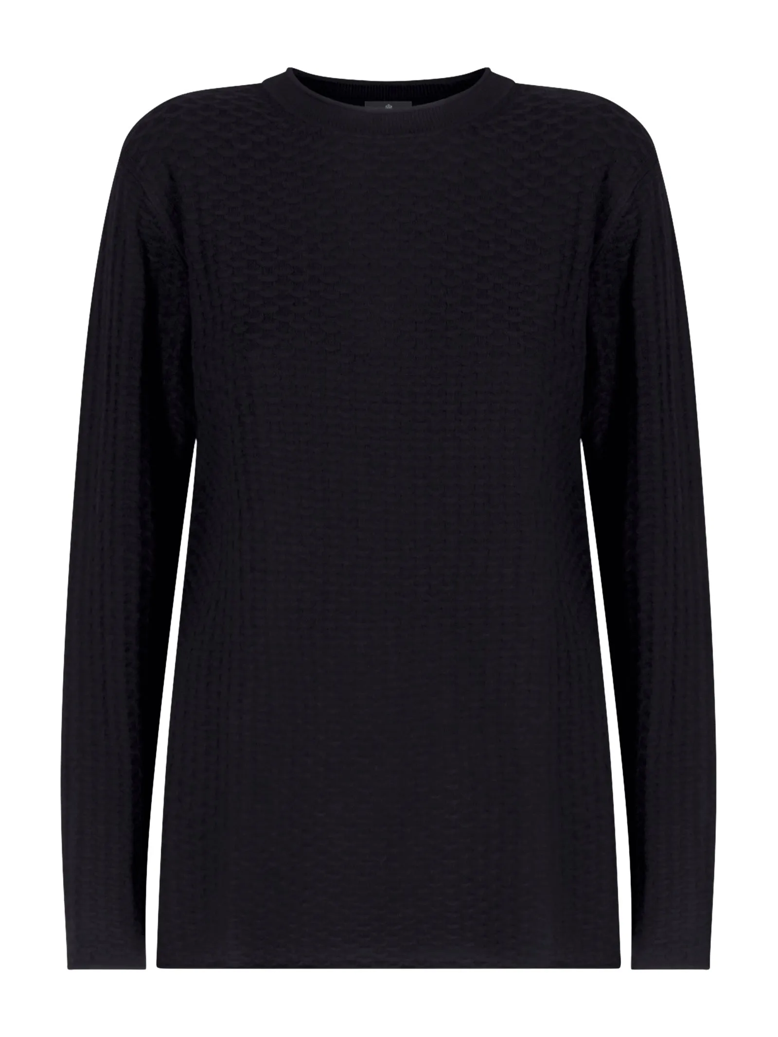 Maglia girocollo in filato Winter Basic - Nero