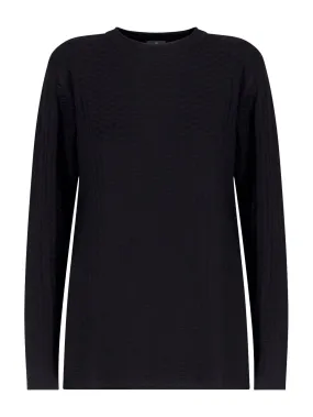 Maglia girocollo in filato Winter Basic - Nero